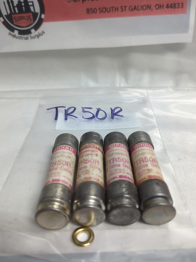 Used GOULD SHAWMUT,TR-50R,TRI-ONIC 50 AMP FUSE LOT OF 4 PRE-OWNED