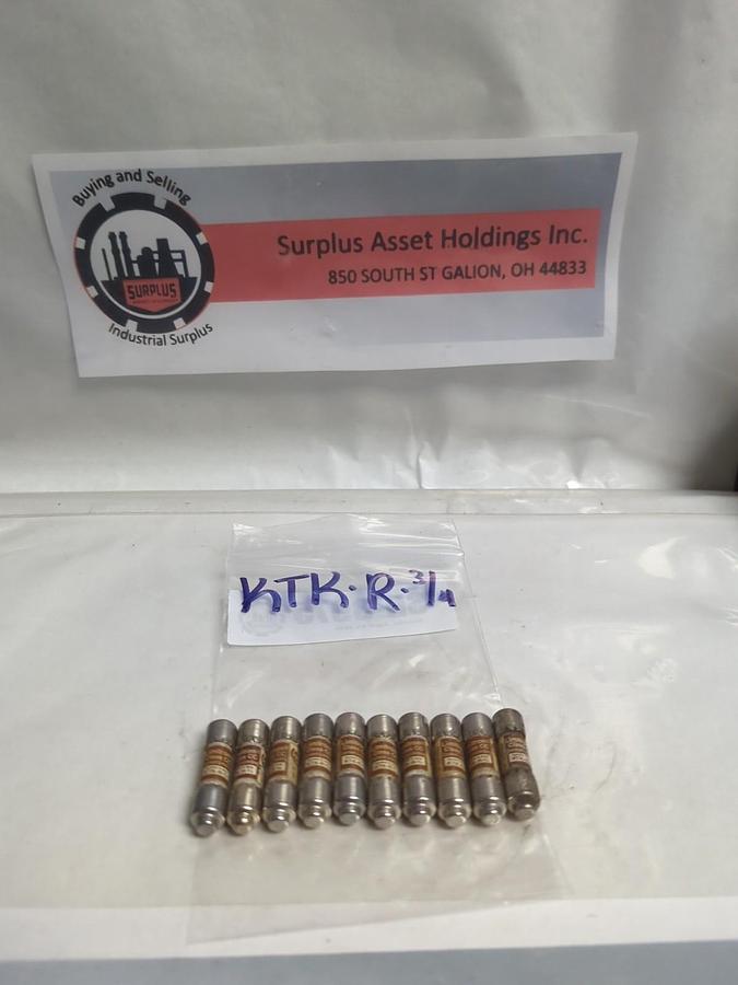Used COOPER BUSSMANN,KTK-R-3/4,LIMITRON 3/4 AMP FUSE LOT OF 10 PRE-OWNED