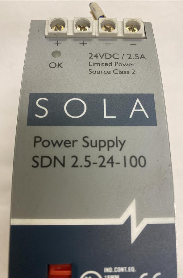 Used Sola,SDN 2.5-24-100,Power Supply 24VDC 2.5A