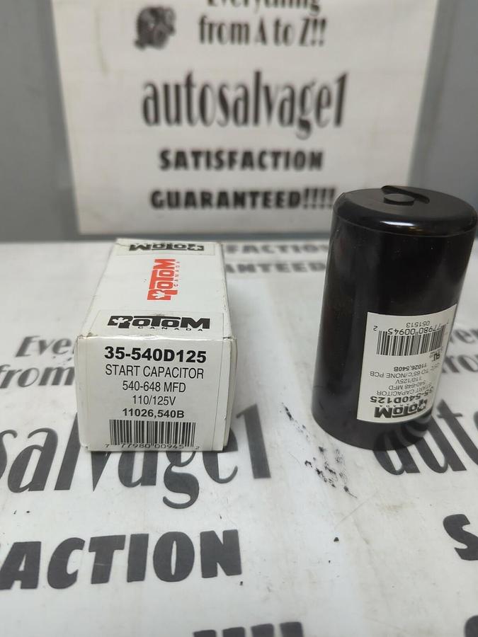 ROTOM,540-648,MFD START CAPACITOR 110/125V NOS