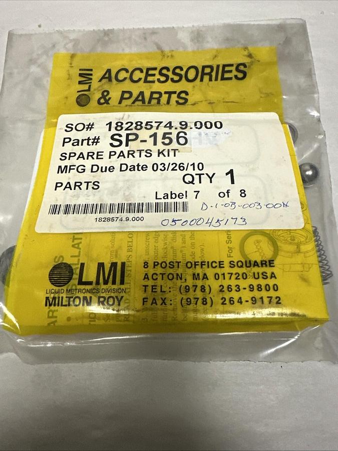 Used LMI,SP-156,Spare Parts Kit