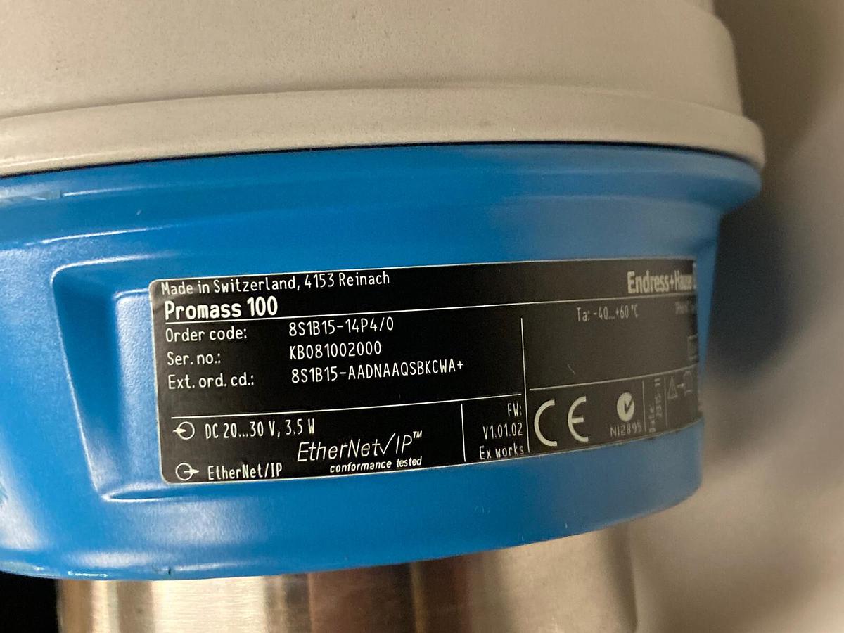 Endress+Hauser Promass,F100 8S1B15-14P4/0 ,Coriolis Meter 8S1B15-14P4/0