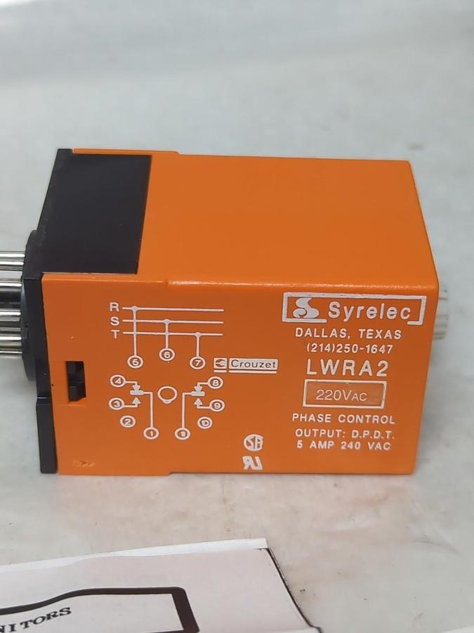 SYRELEC CROUZET,LWRA2 220A,PHASE CONTROLLER RELAY 11 PIN NOS