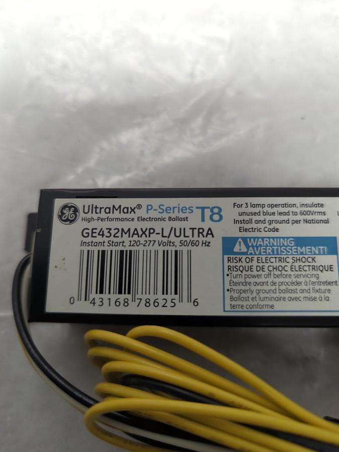 GE,432MAXP-L/ULTRA,ULTRAMAX P-SERIES 3-OPERATION BALLAST 120-277V NOS