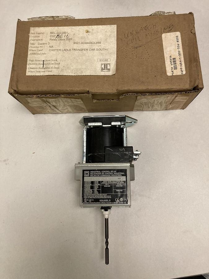 Used Square D,8501XD040XDL,Control Relay Ser B