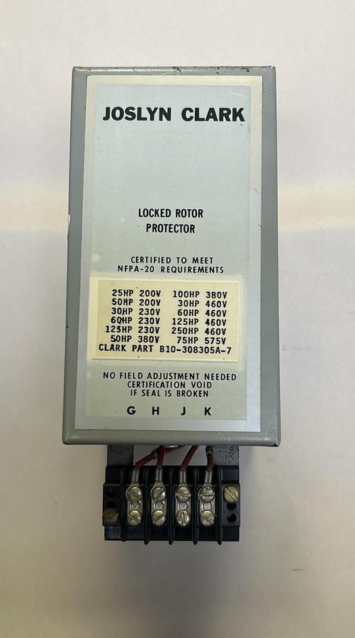Used JOSLYN CLARK,B10-308305A-7,LOCKED ROTOR PROTECTOR