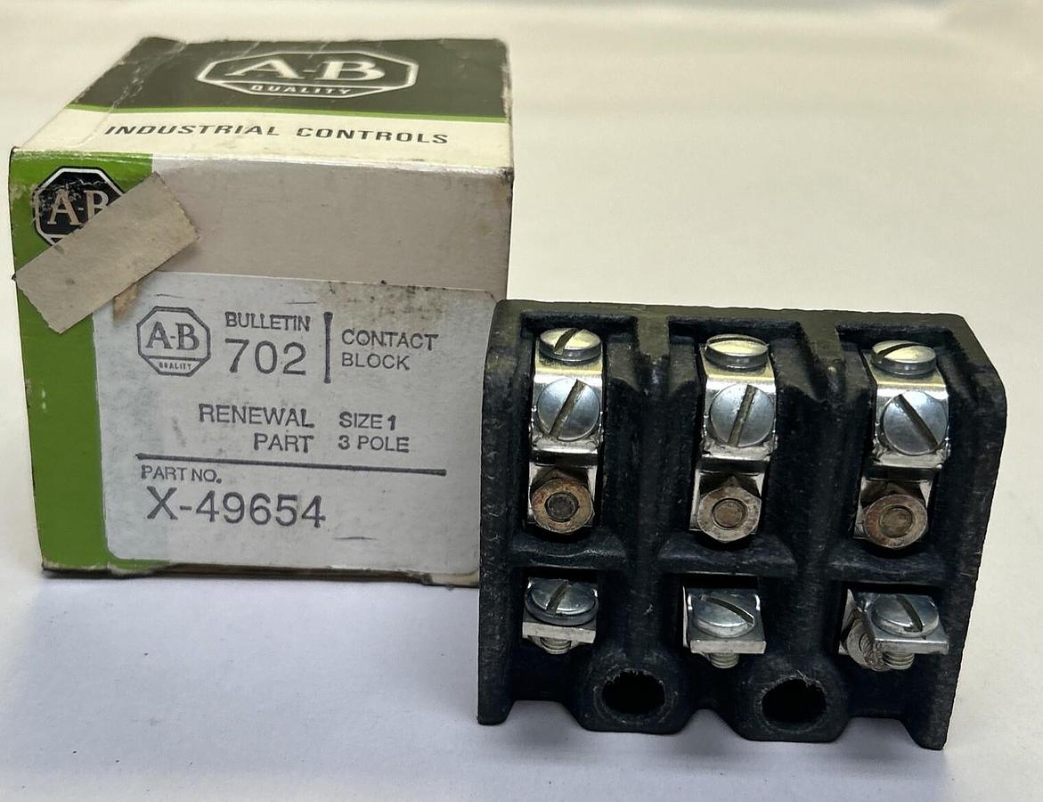 ALLEN BRADLEY,X-49654,CONTACT BLOCK SIZE 1 3P NOS