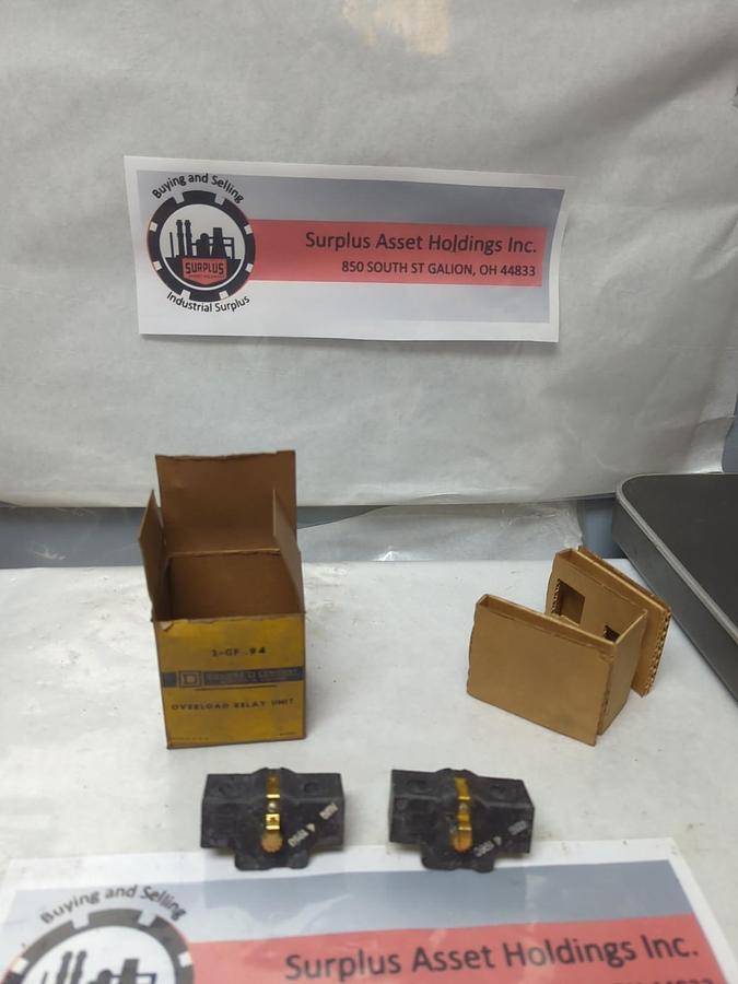 SQUARE D,GF-.94,OVERLOAD RELAY UNITES BOX OF 2 NOS