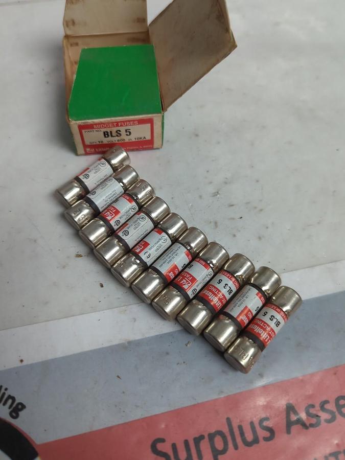 LITTELFUSE,BLS5,FAST ACTING 5 AMP FUSES BOX OF 10 NOS