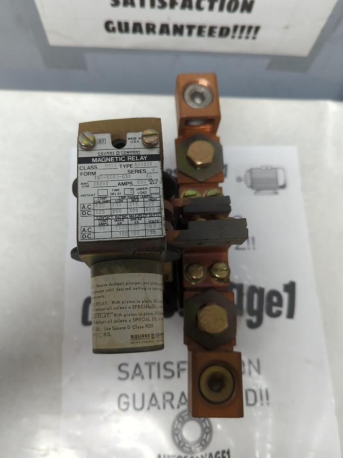 SQUARE D,A0125R,CLASS 9055 MAGNETIC RELAY 750-S683-G34 AA 18000A 600V NOS