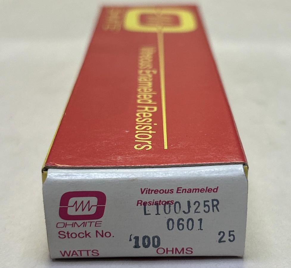 OHMITE,L100J25R,RESISTOR 100 WATT 25 OHMS NOS