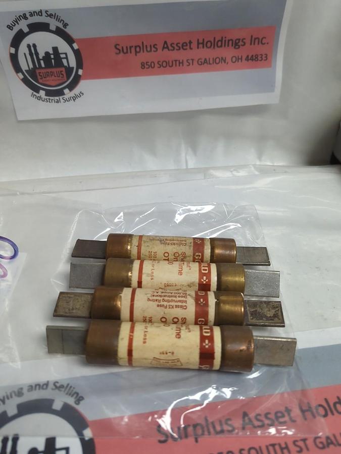 Used GOULD SHAWMUT,OT100,ONE-TIME 100 AMP FUSE LOT OF 4 PRE-OWNED