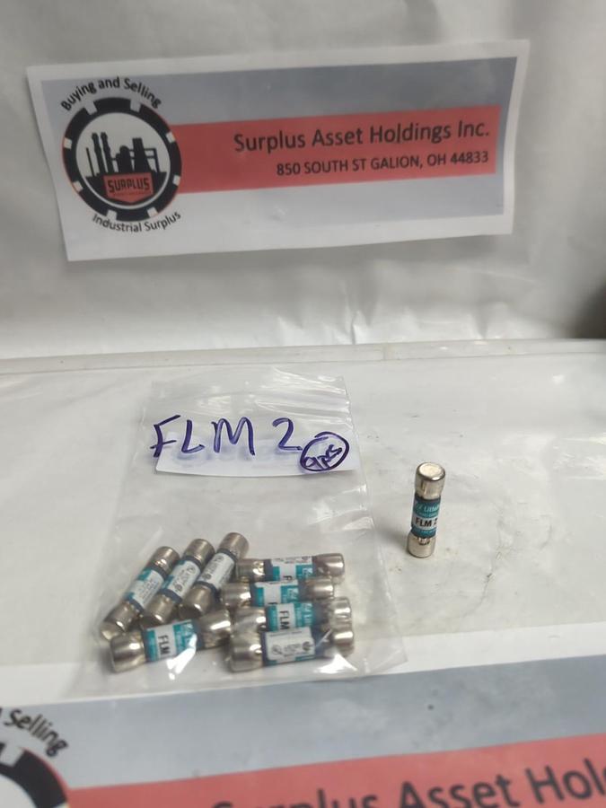 Used LITTELFUSE,FLM2,TIME-DELAY 2 AMP FUSE LOT OF 9 PRE-OWNED