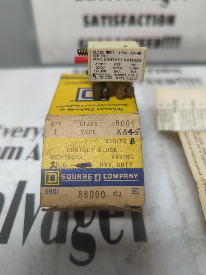 SQUARE D,KA-45,CLASS 9001 CONTACT BLOCK NOS