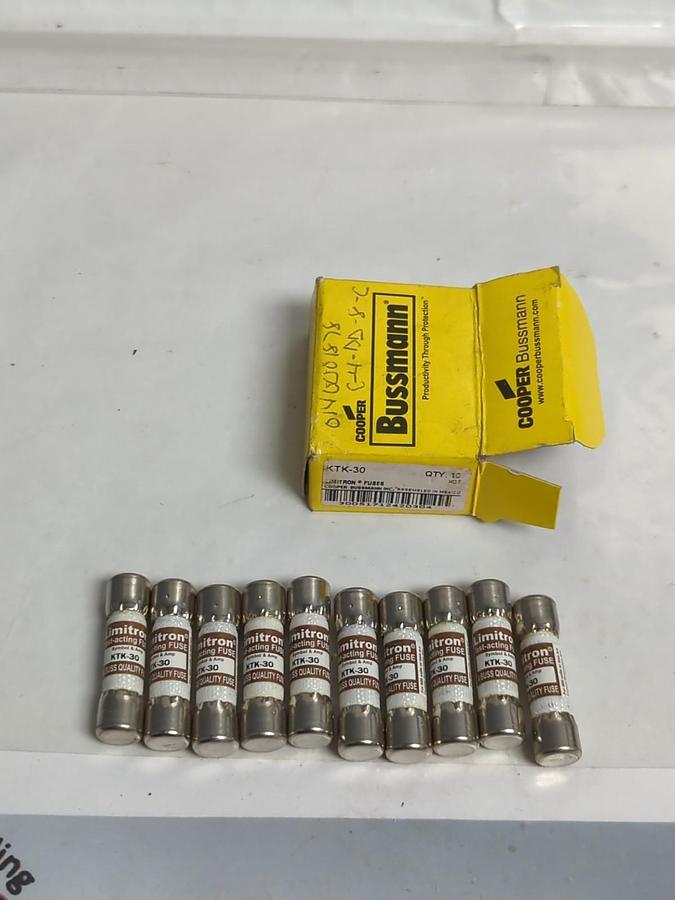 COOPER BUSSMANN,KTK-30,LIMITRON 30 AMP FUSES BOX OF 10 NOS