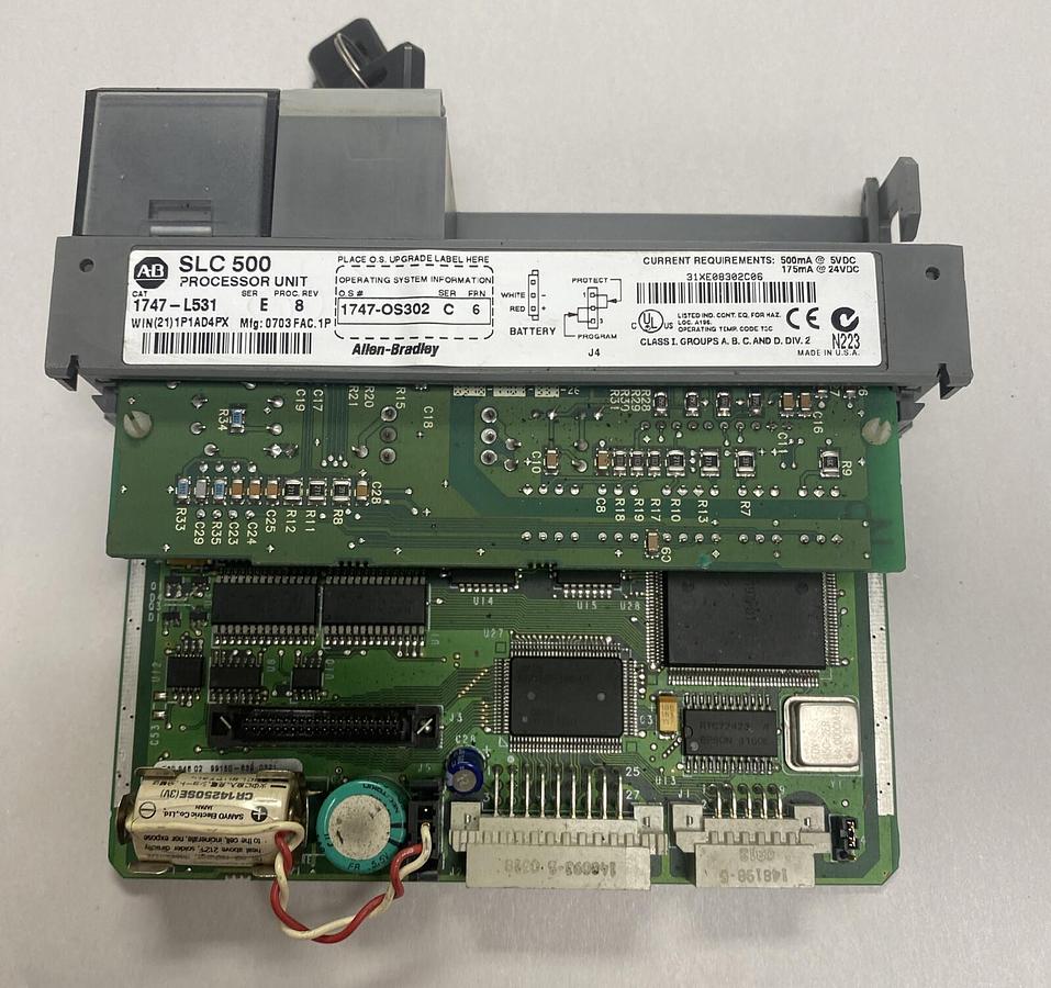 Used Allen-Bradley,1747-L531,Ser E Rev 8 Processor Unit 1747-OS302 Ser C FRN 6