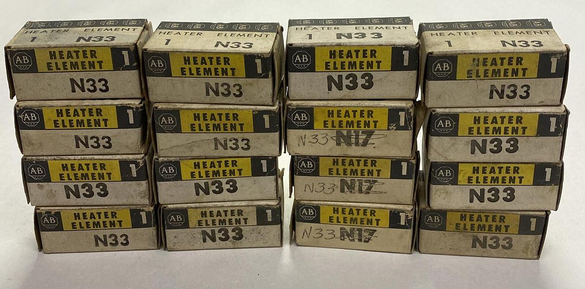 ALLEN BRADLEY,N33,OVERLOAD RELAY HEATER ELEMENT LOT OF 16 NOS