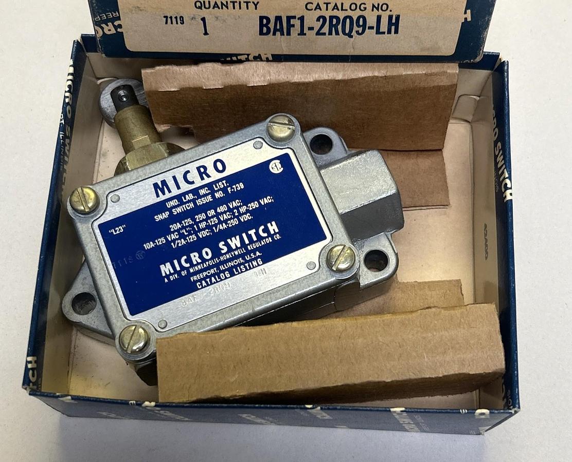 Used HONEYWELL MICRO SWITCH,BAF1-2RQ9-LH,LIMIT SWITCH NOS