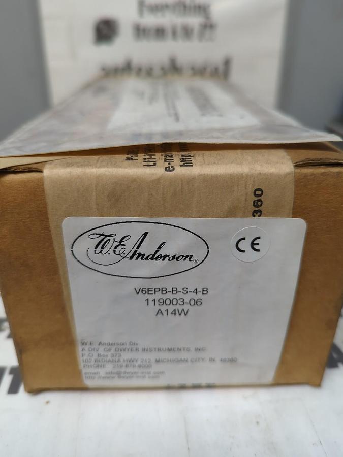 Used W.E. ANDERSON,V6EPB-BS4B,LIQUID FLOW SWITCH SEALED BOX