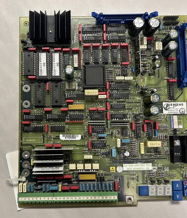 Used SIEMENS,A1-106-100-502,MAIN CONTROL BOARD REFURBISHED