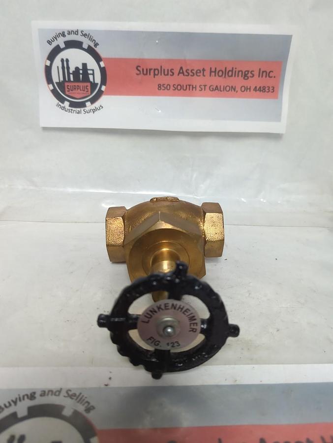 LUNKENHEIMER,FIG 123,BRASS 1 INCH GATE VALVE NOS