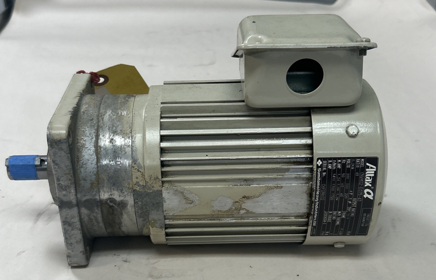 Used ALTAX,CNVM02-E075-43,GEAR MOTOR 0.2KW 220V 1720RPM 43:1 RATIO