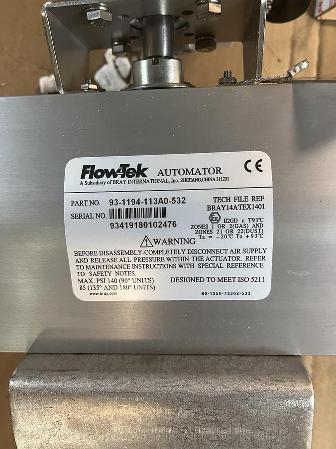 FLOW-TEK,93-1194-113A0-532,AUTOMATOR ACTUATOR BALL VALVE 150 2-1/2" VAC V200E