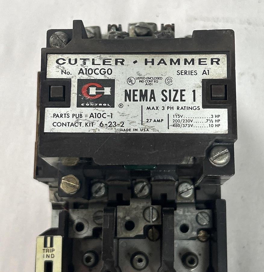 Used CUTLER-HAMMER,A10CG0,MOTOR STARTER SIZE 1