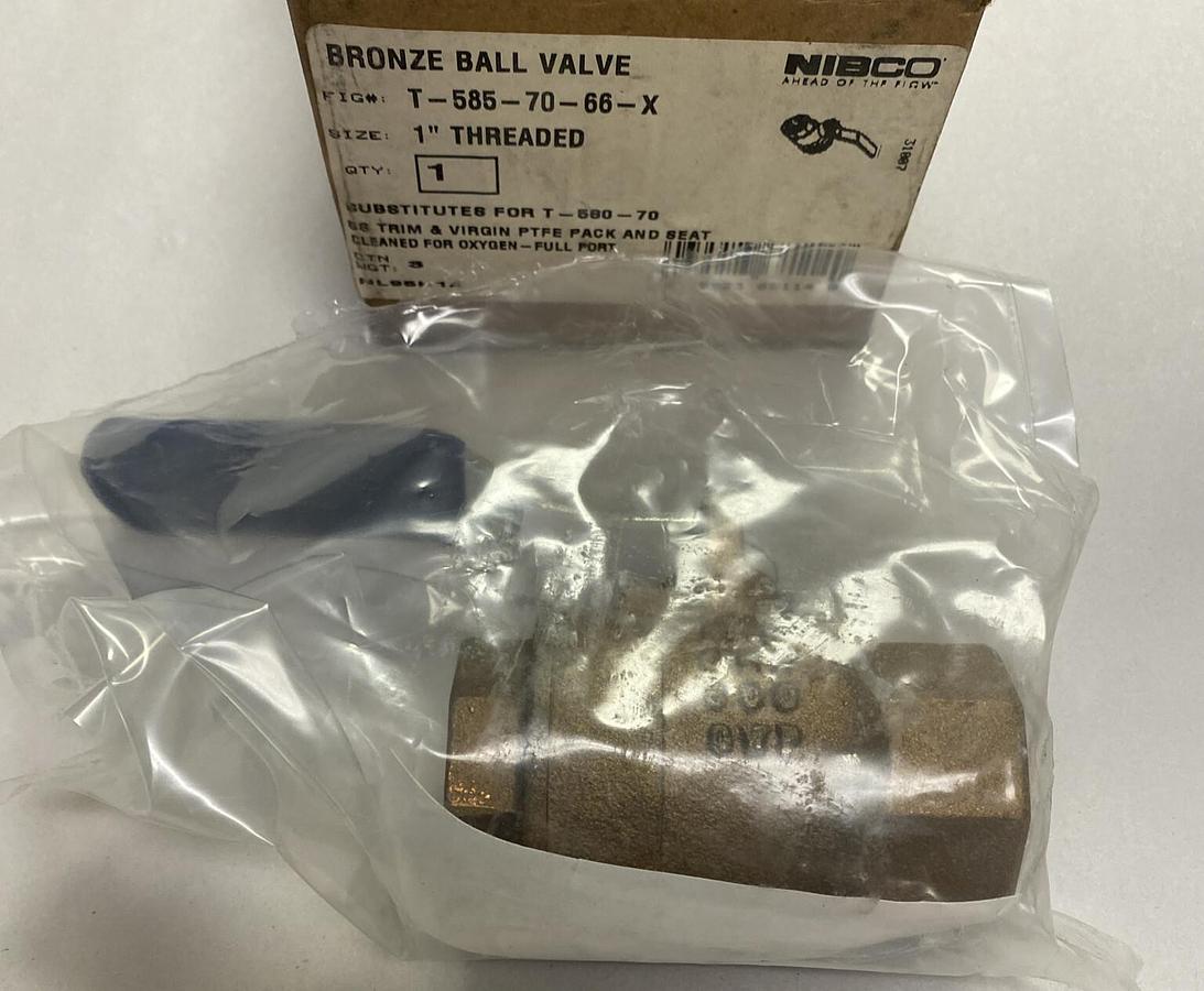 NIBCO,T-585-70-66,BRONZE BALL VALVE 1 INCH NOS