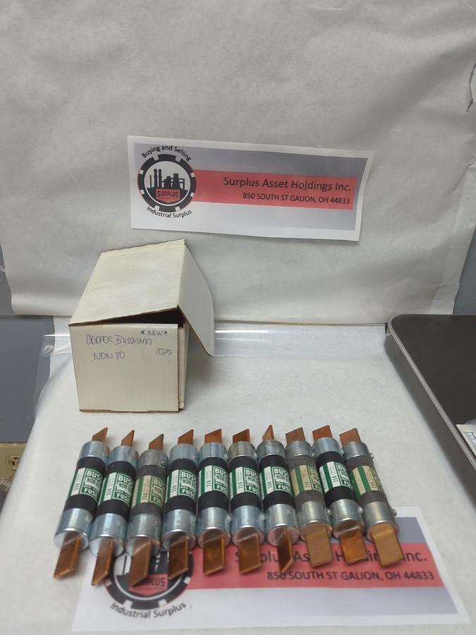 COOPER BUSSMANN,NON 80,ONE-TIME 80 AMP FUSE LOT OF 10 NOS