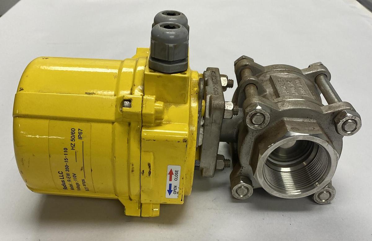 Used Radius,R-EW 350-15-110,Actuator WITH PN64-100 Ball Valve