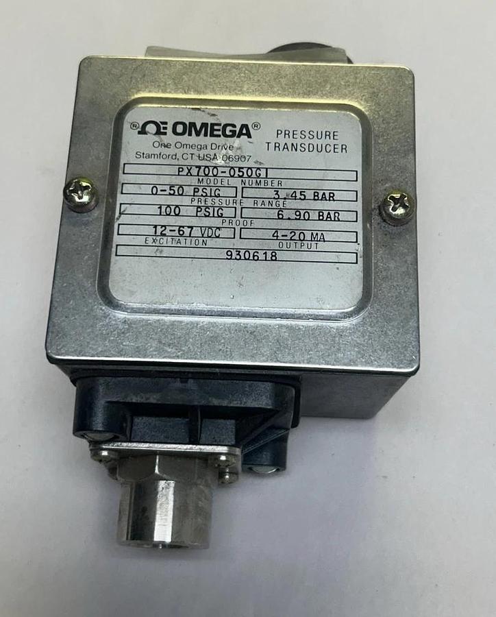 OMEGA,PX700-050GI,PRESSURE TRANSDUCER 0-50PSIG NOS