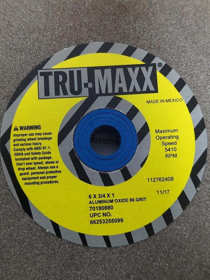 TRU-MAX,NA,BENCH&PEDESTAL GRINDING WHEEL 6IN DIA 3/4IN THICK 1NCH HOLE LOT OF 2