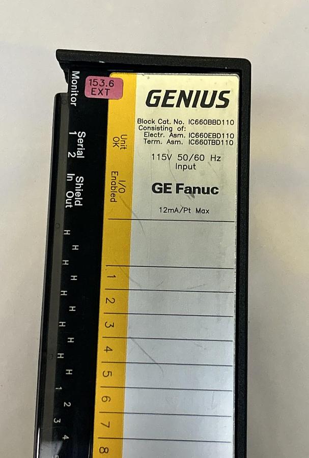 Used GE FANUC,IC660BBD110,GENIUS BLOCK I/O MODULE 115V
