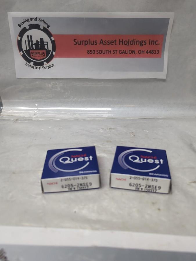 NACHI,6205-2NSE9,RUBBER SEALED BALL BEARING 25X52X15MM LOT OF 2 SEALED BOXES NOS