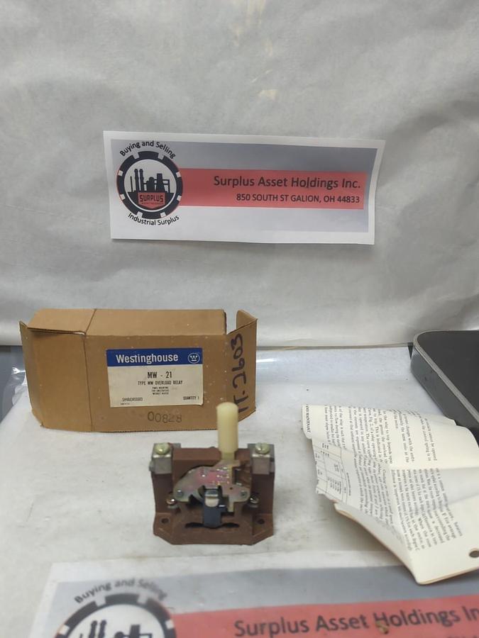 WESTINGHOUSE,NW-21,TYPE MW OVERLOAD RELAYPANEL MOUNTING WITHOUT HEATER NOS