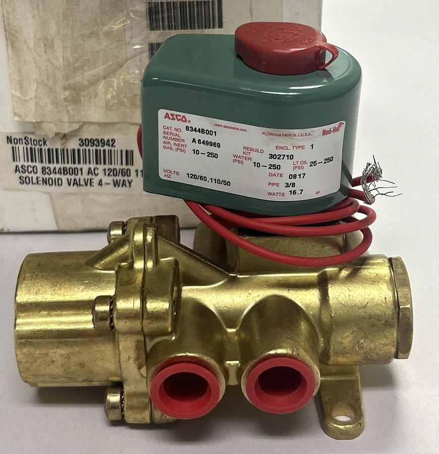 Used ASCO,8344B001,VALVE 120/60-110/50V NEW