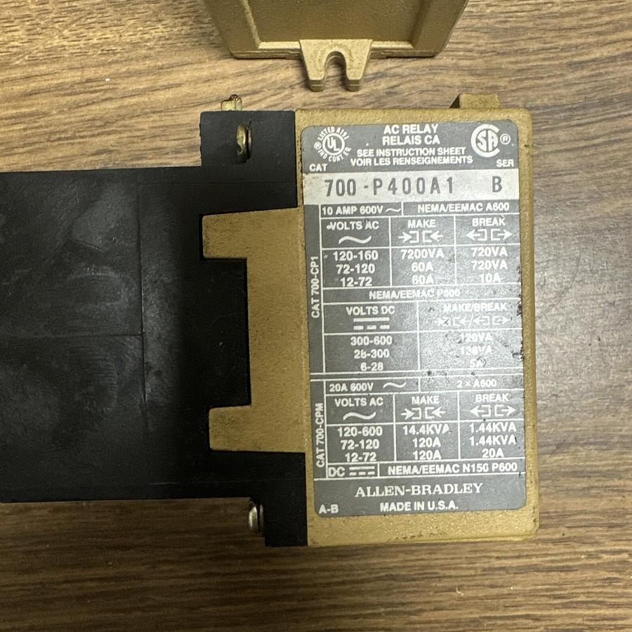 Used Allen Bradley,700-P400A1,Series B Control Relay LOT of 2