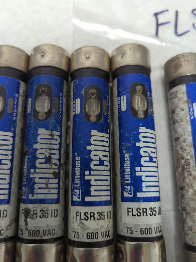 Used LITTELFUSE,FLSR35ID,INDICATOR 35 AMP FUSE LOT OF 5 PRE-OWNED