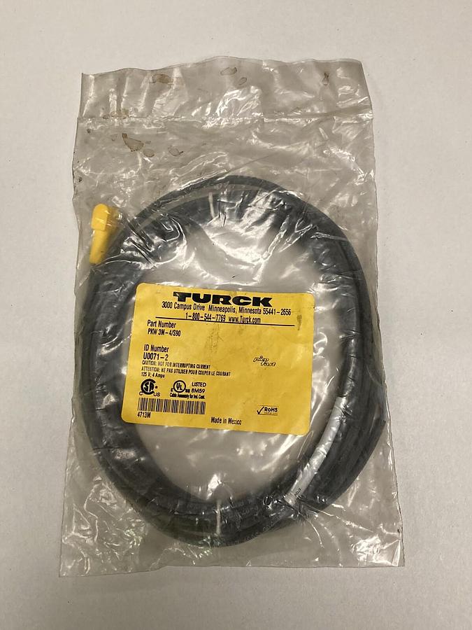 Used Turck,PKW 3M-2/S90,Connection Cable M8 Actuator Sensor Cordset
