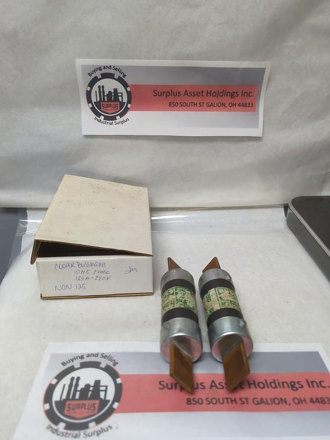 Used COOPER BUSSMANN,NON 125,ONE-TIME 125 AMP FUSE LOT OF 2 PRE-OWNED