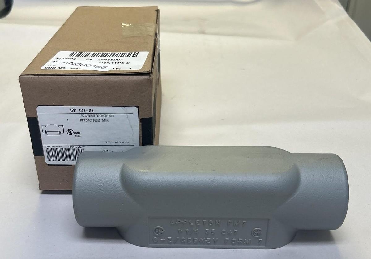 APPLETON,C47,ALUMINUM CONDUIT BODY 1-1/4INCH NOS