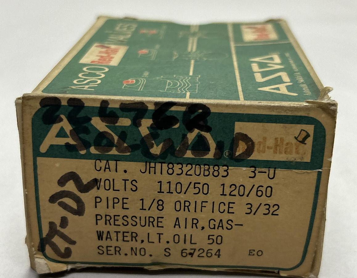 Used ASCO,JHT8320B83,SOLENOID VALVE NEW