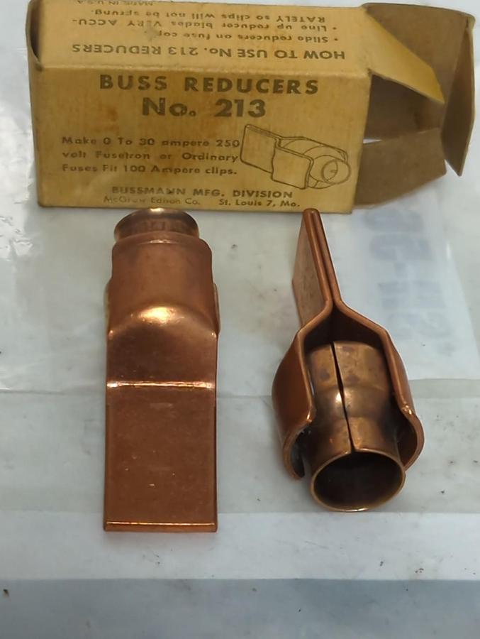 BUSSMANN,213,FUSE REDUCER SET 100 TO 30AMP 250 VOLT LOT OF 3 SETS NOS