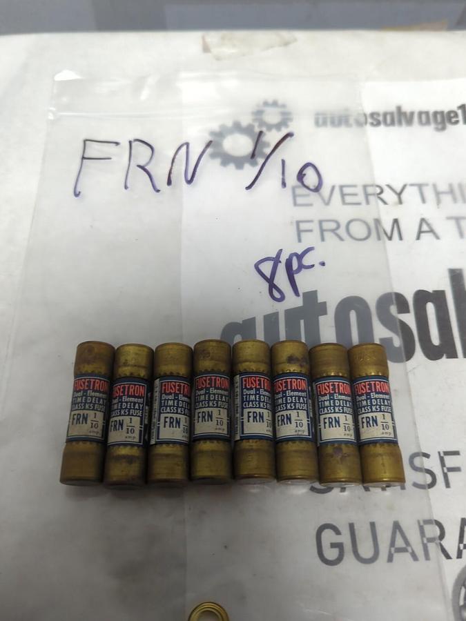 COOPER BUSSMANN,FRN-1/10,FUSETRON 1/10 AMP FUSE LOT OF 8 NOS