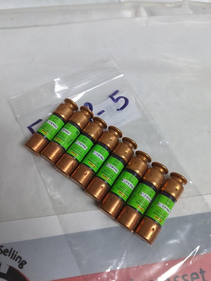 Used COOPER BUSSMANN,FRN-R-5,FUSETRON 5 AMP FUSE LOT OF 8 PRE-OWNED