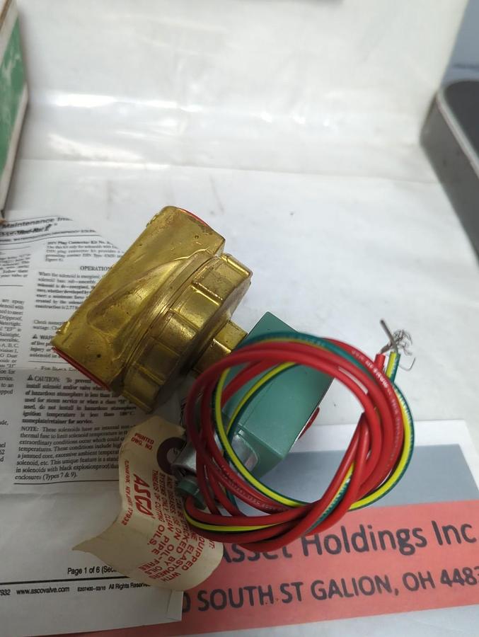 ASCO,8220G407,SOLENOID VALVE 3/4 INCH 2-WAY NOS