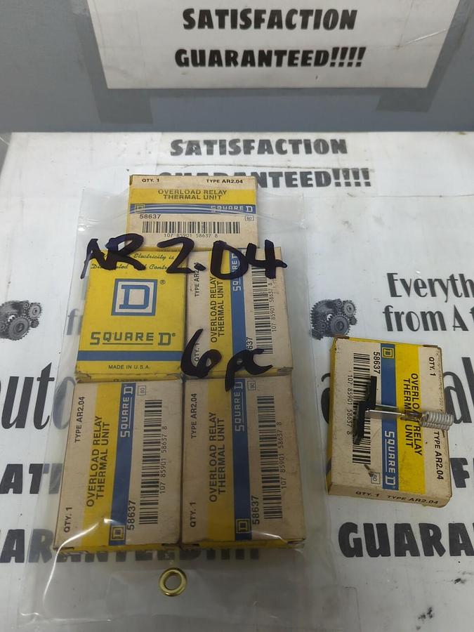 SQUARE D,AR2.04,OVERLOAD RELAY THERMAL UNITS LOT OF 6 NOS