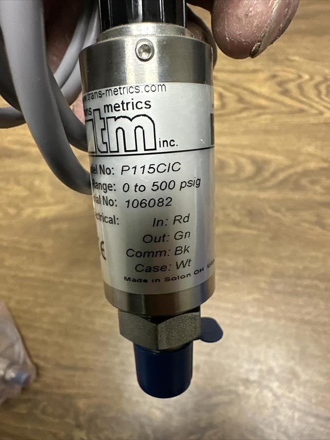 Used Trans Metrics,P115CIC,Pressure Transducer 0-500 PSIG