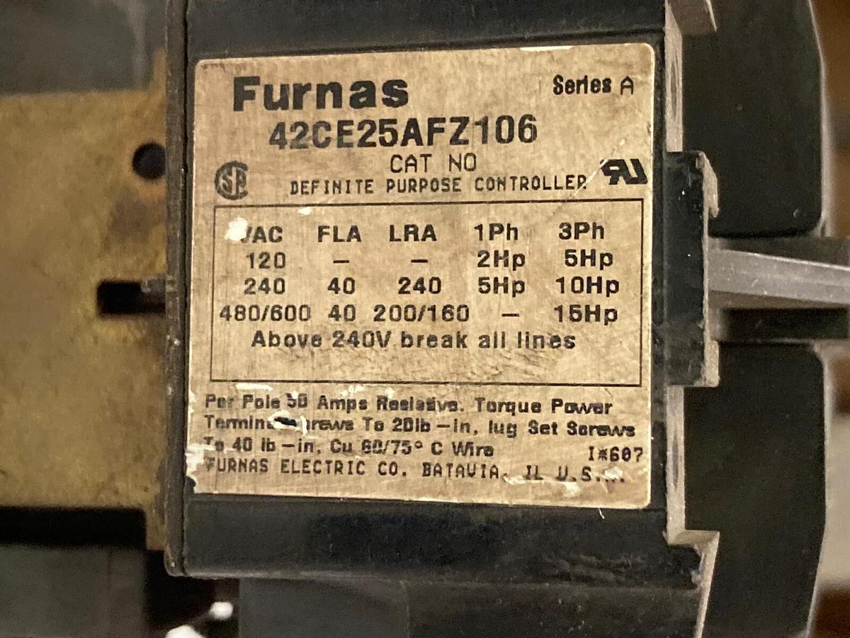 Used Furnas Electric,42CE25AFZ106,Magnetic Contactor
